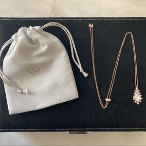 Kendra Scott Rose Gold & Pearl Long Pendant